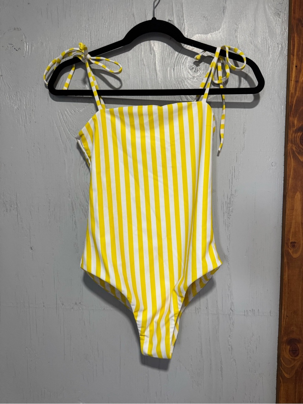 Mikoh Yellow and White Striped One-Piece Swimsuit